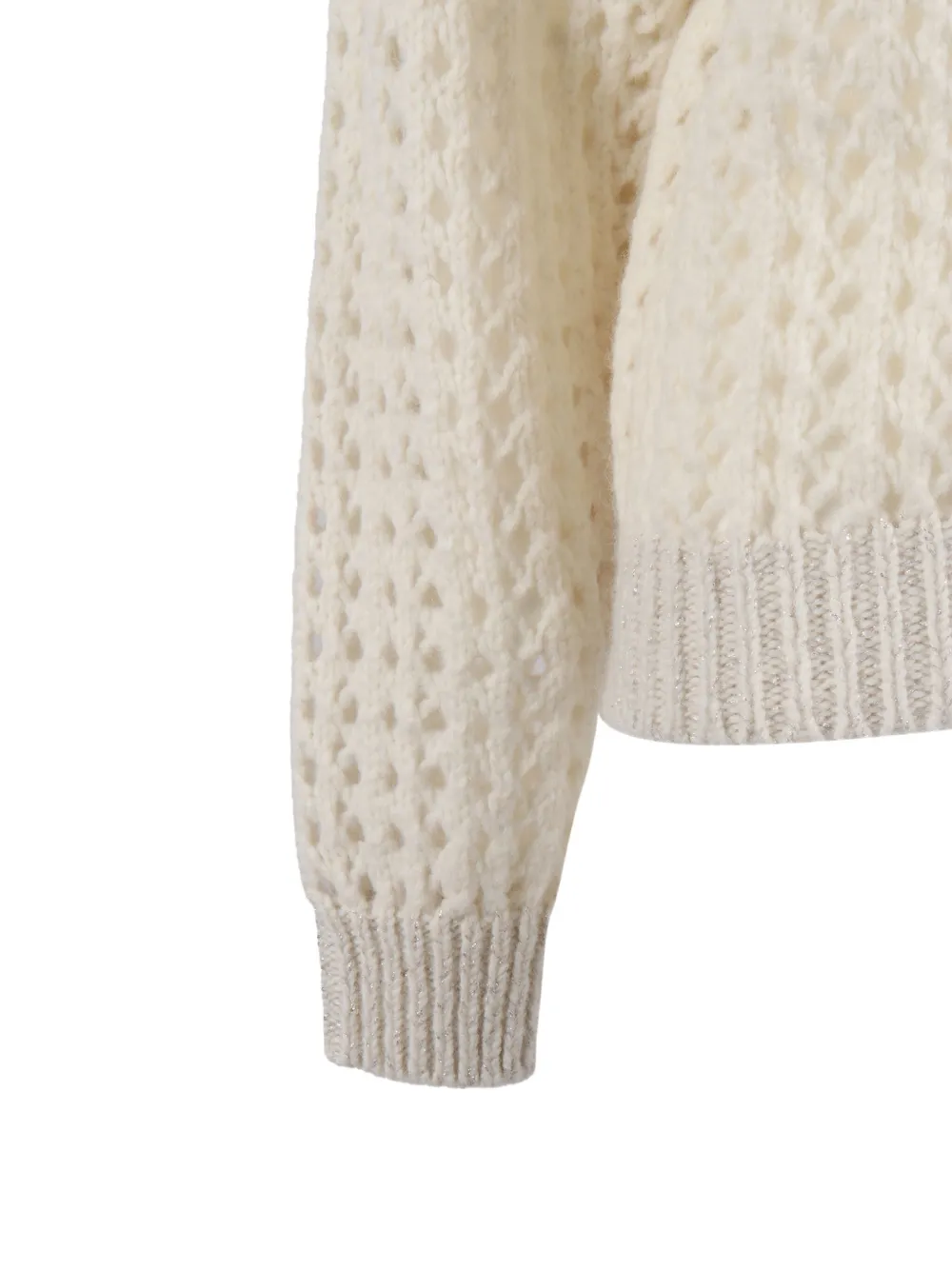Peserico Textured Open-knit Sweater With Zip-up Front In Neutral
