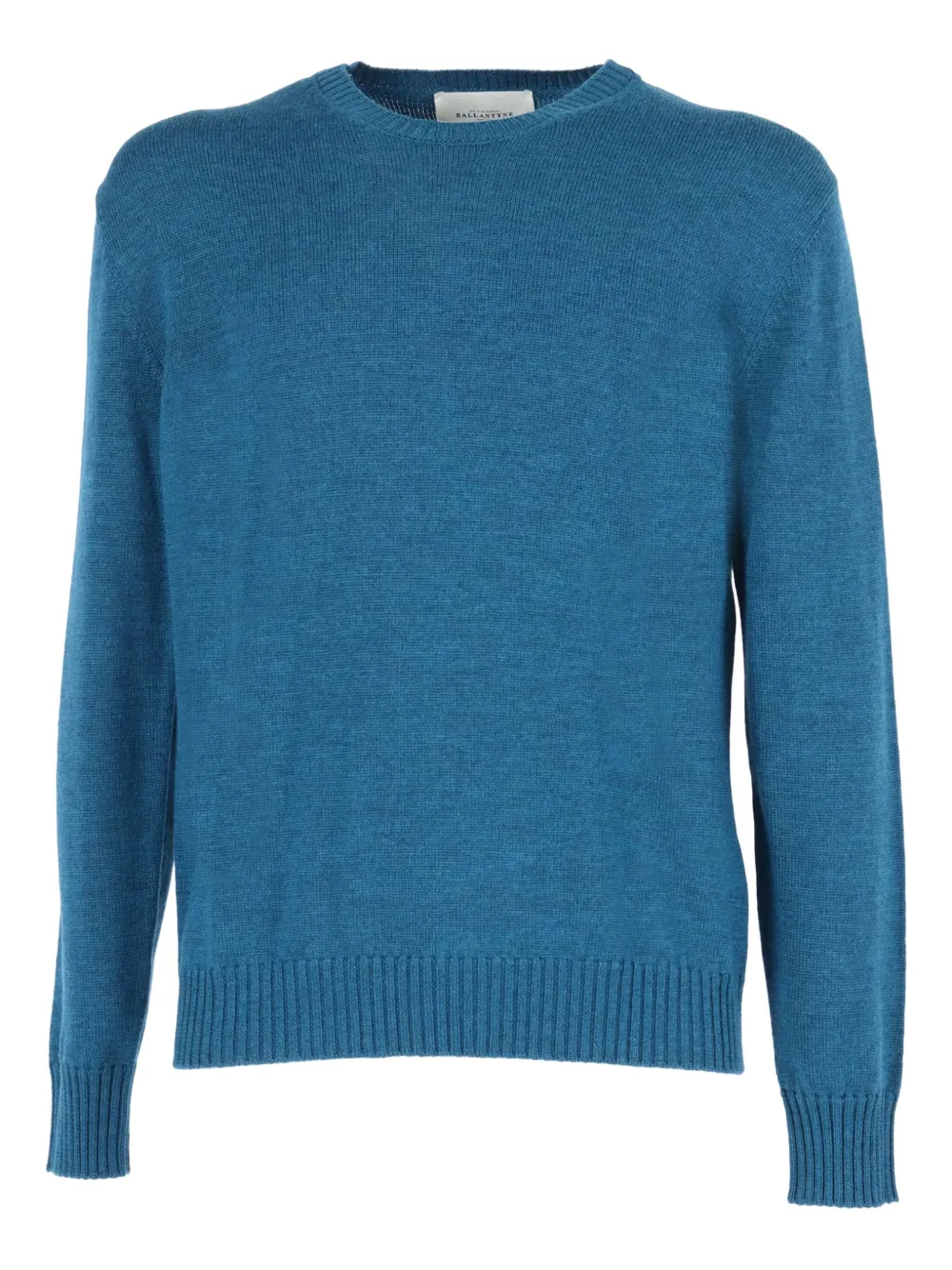 Ballantyne suéter tejido de canalé con cuello redondo | azul | Image 1