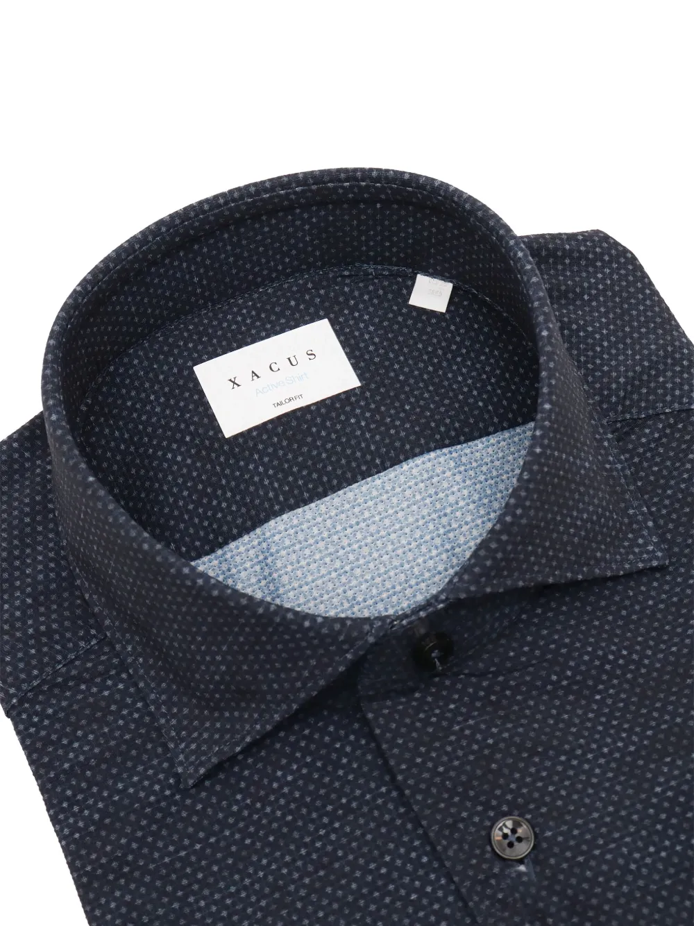 Xacus Overhemd met patroon Blauw