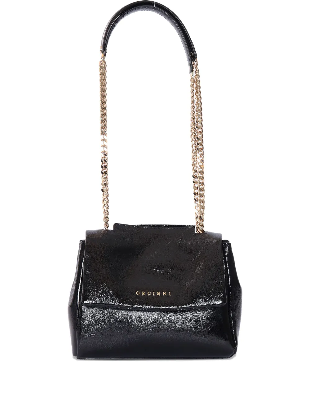 Orciani Chain Handle Shoulder Bag In Black