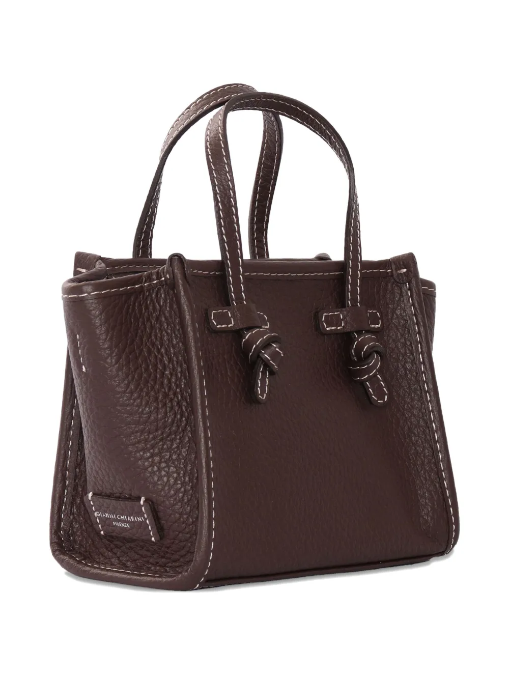 Gianni Chiarini Missi Marcella Knot-detail Leather Tote Bag In Brown