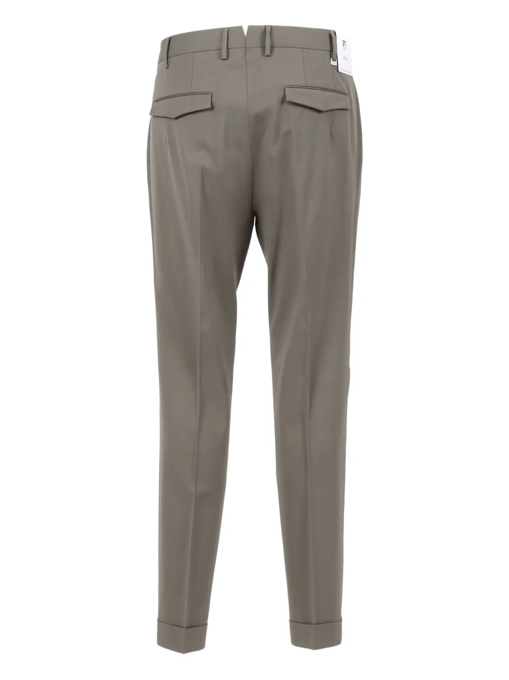 Pt Torino Single-pleat Turn-up Trousers In Gray