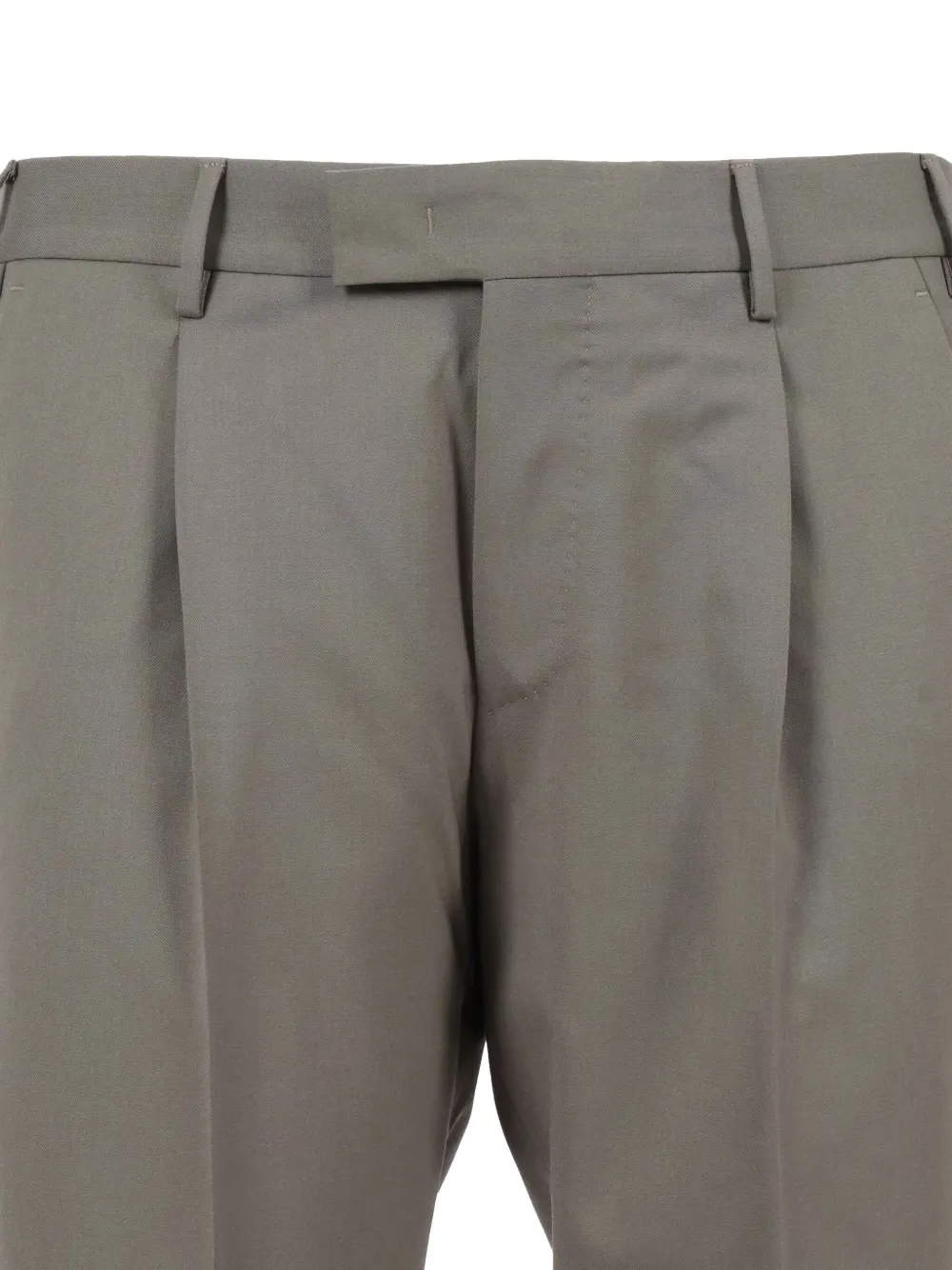 Pt Torino Single-pleat Turn-up Trousers In Gray
