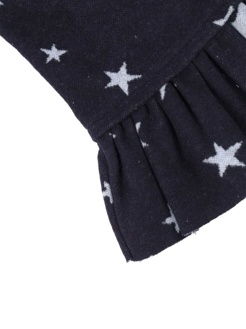 Magil Star-print Ruffled Top In Black