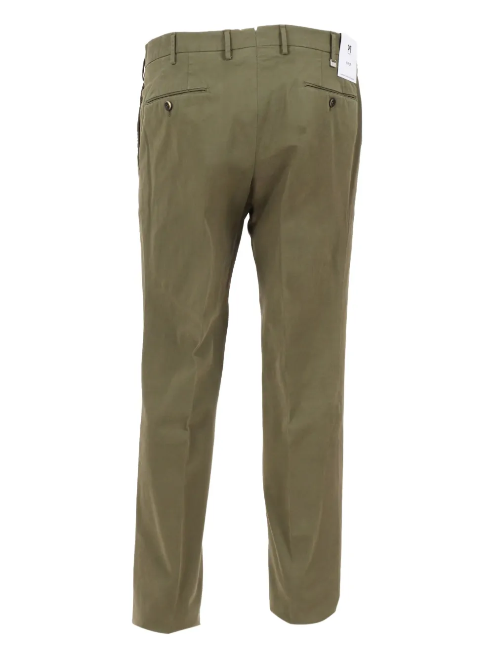 Pt Torino Button-fastening Trousers In Green