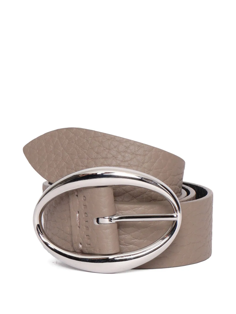Orciani Oval-buckle Leather Belt In Neutral