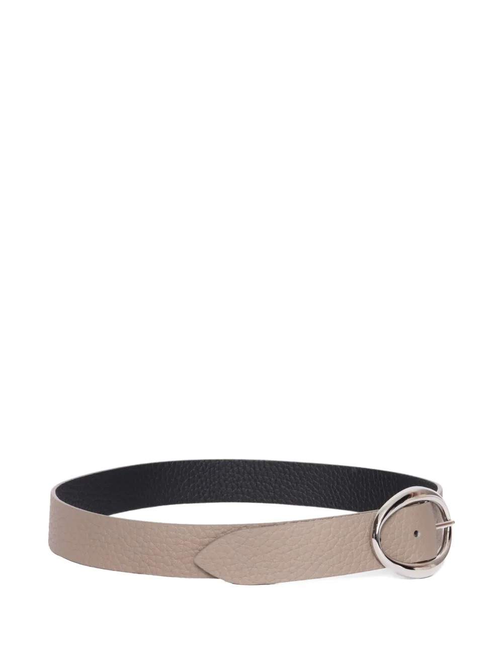 Orciani Oval-buckle Leather Belt In Neutral