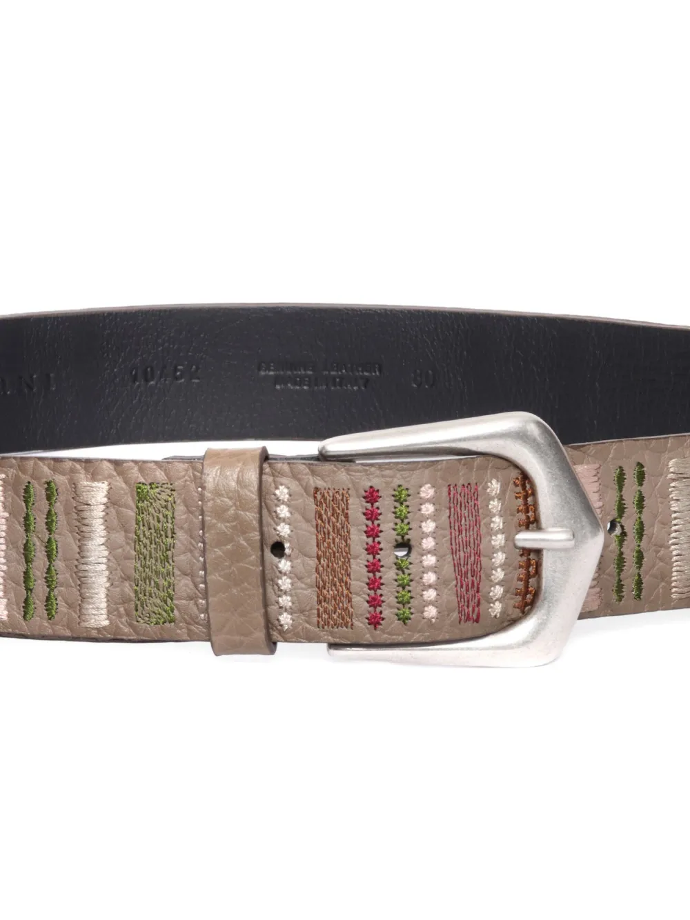 Orciani Embroidered-detail Belt In Gray