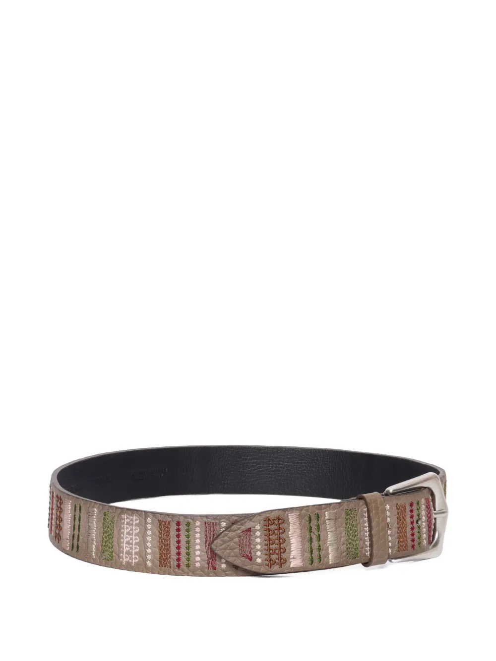 Orciani Embroidered-detail Belt In Gray