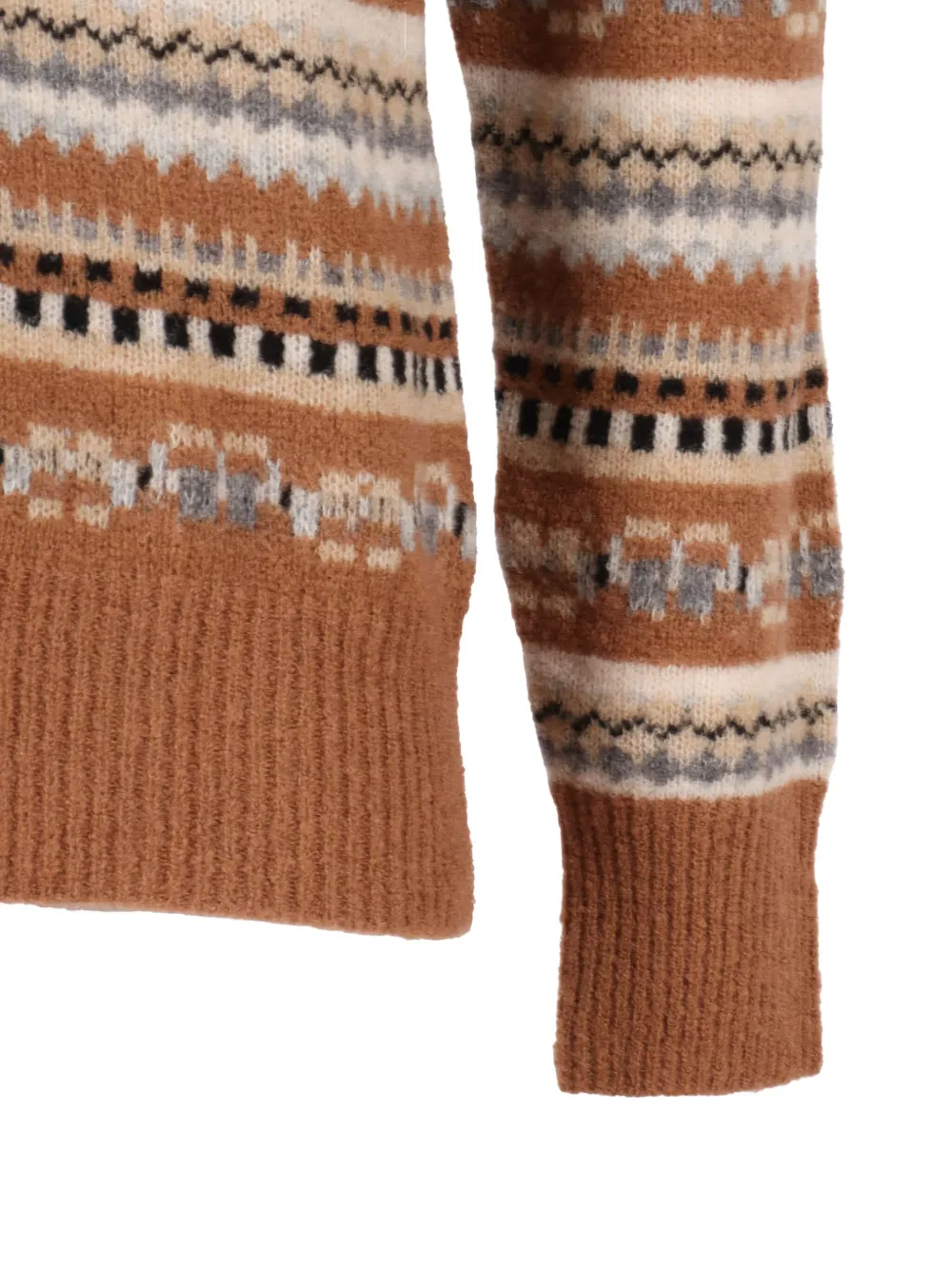 Ballantyne Fairisle Crew-neck Sweater In Brown