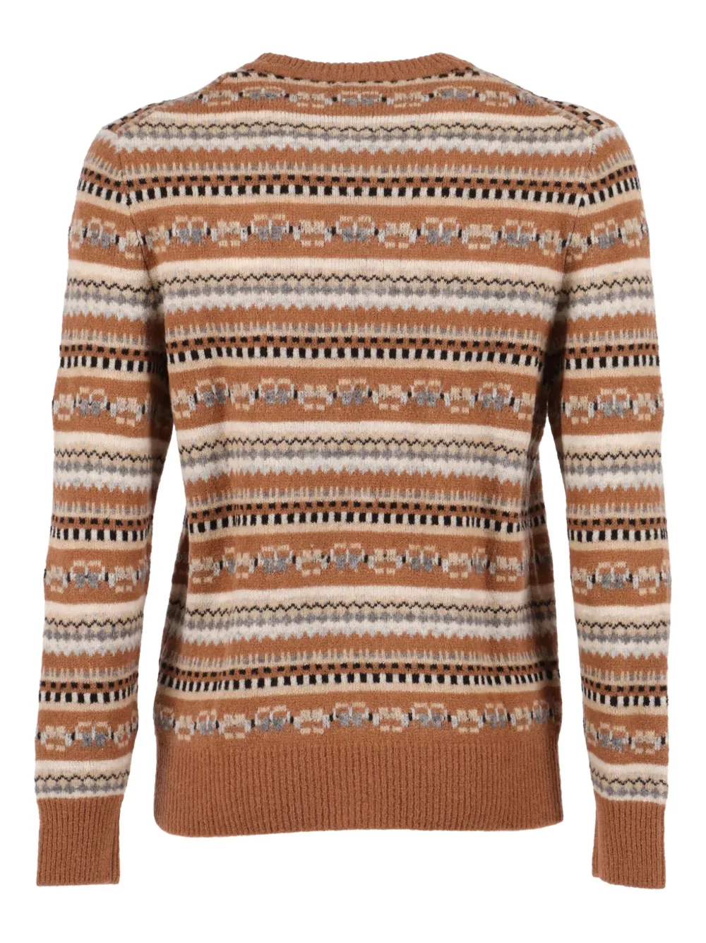 Ballantyne Fairisle trui met ronde hals - Bruin