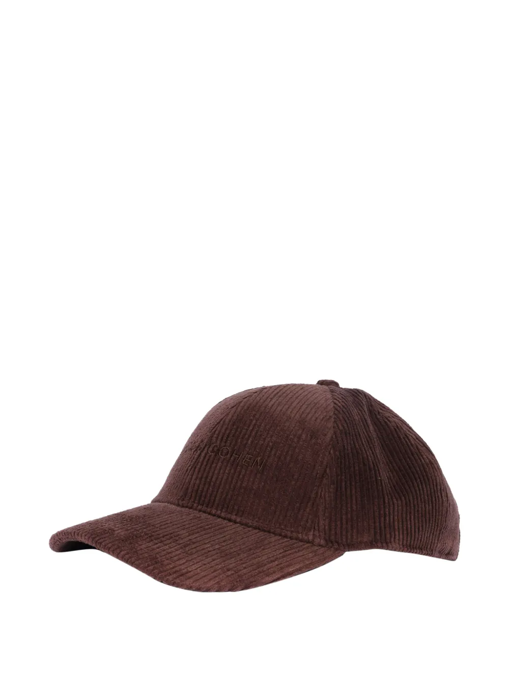 Jacob Cohen Brown Corduroy Baseball Cap With Embroidered Branding In Brown