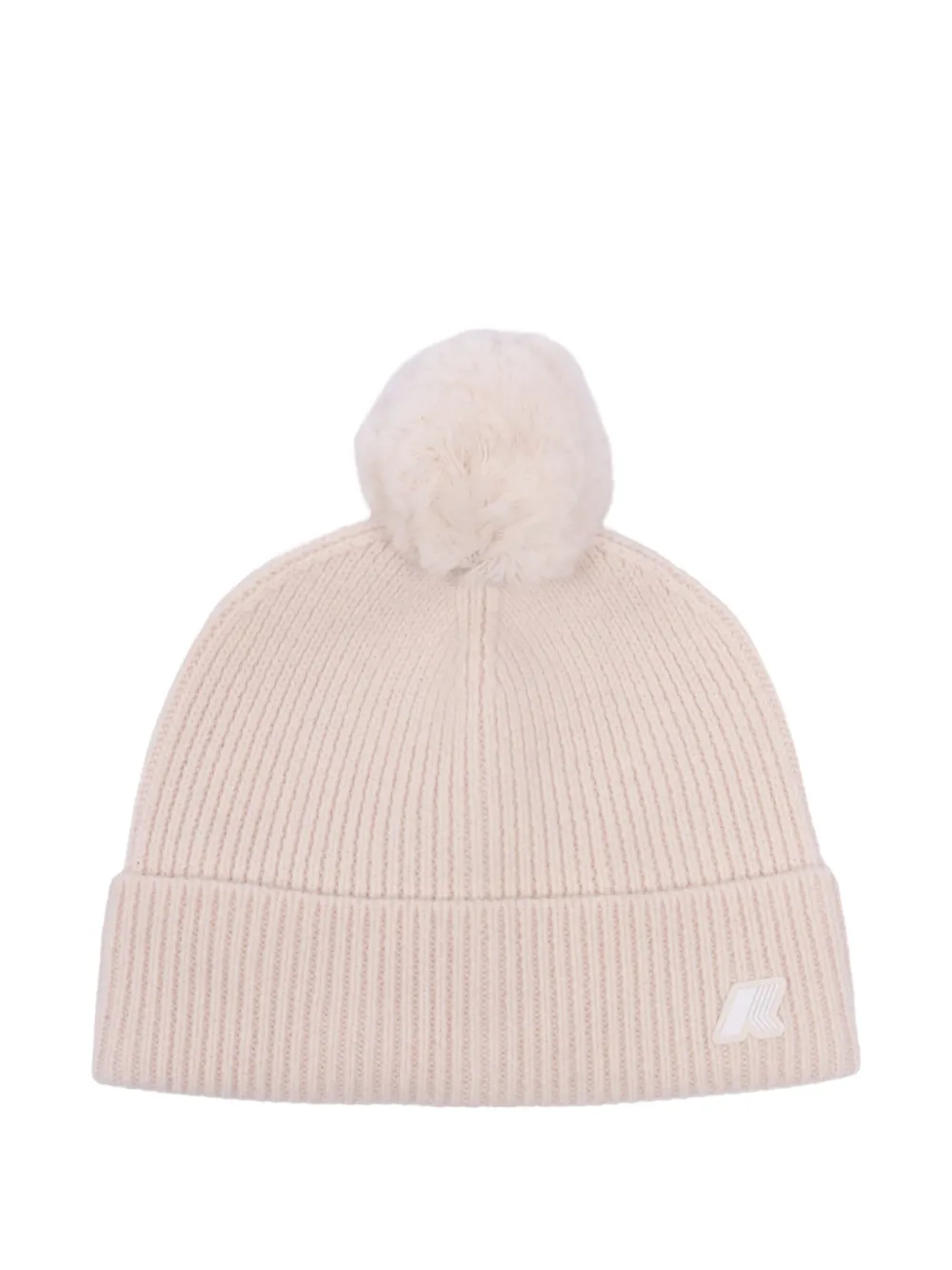 K-way Pom-pom Ribbed Beanie In Pink