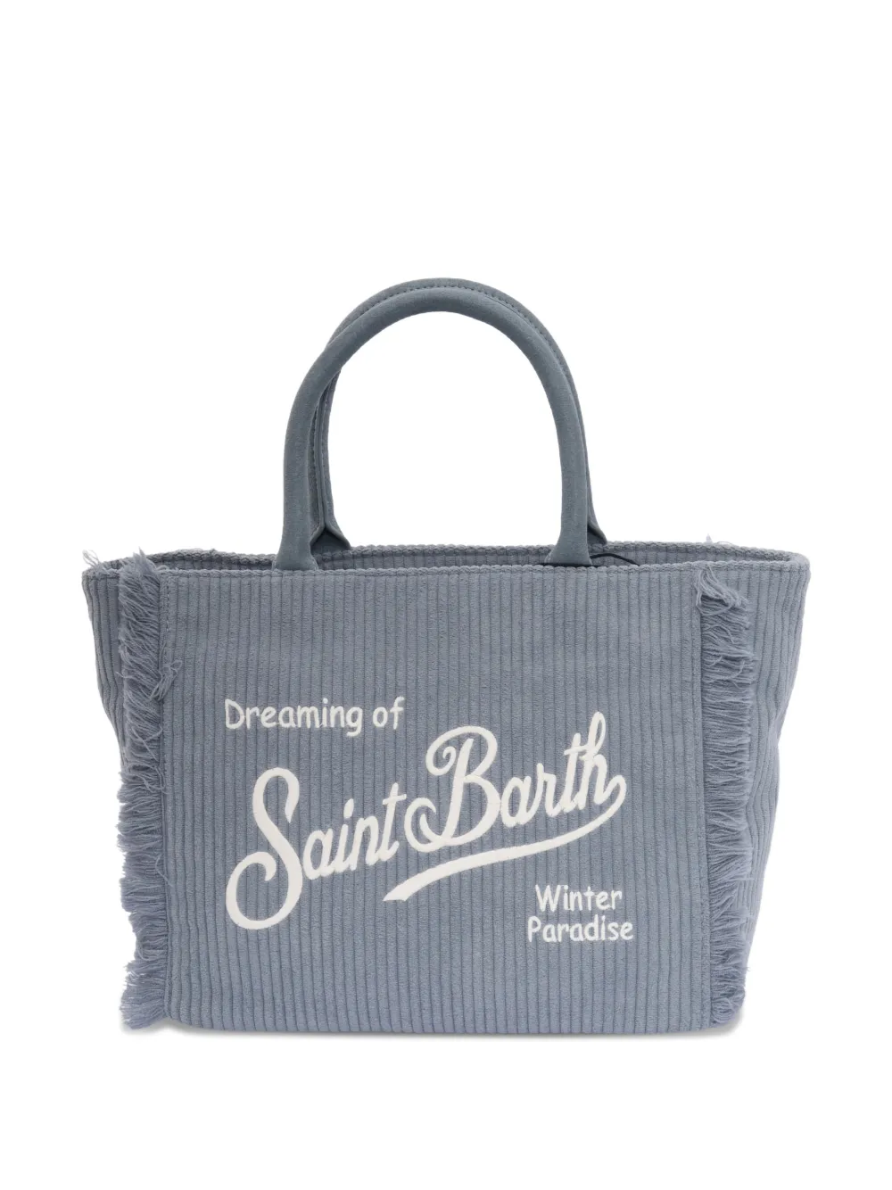MC2 Saint Barth Kids Colette corduroy fringed tote bag - Blau