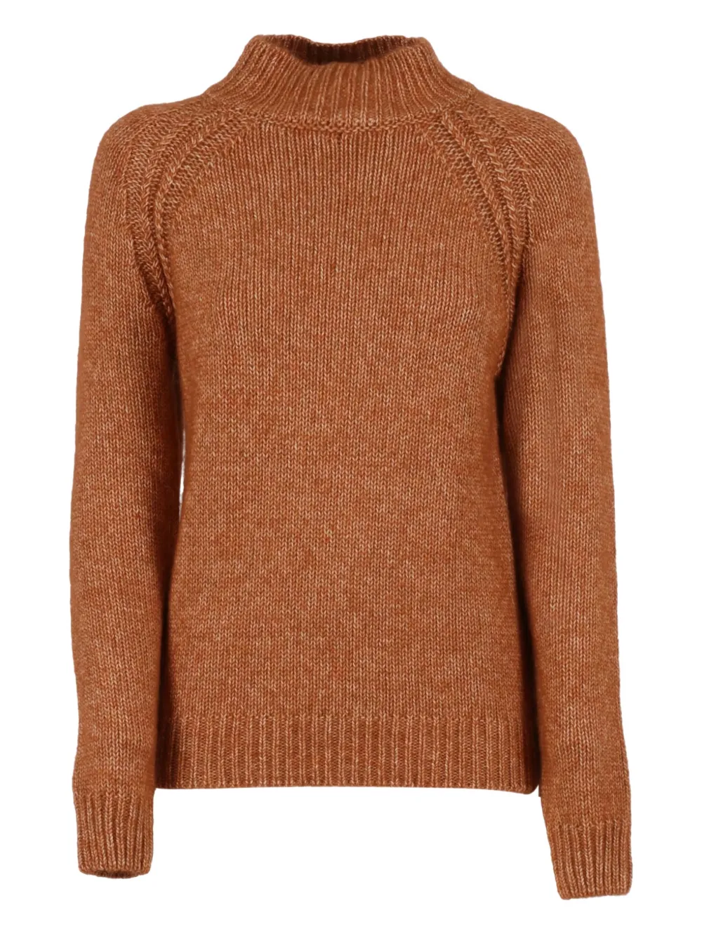 K-way Mock-neck Raglan-sleeve Sweater In Brown