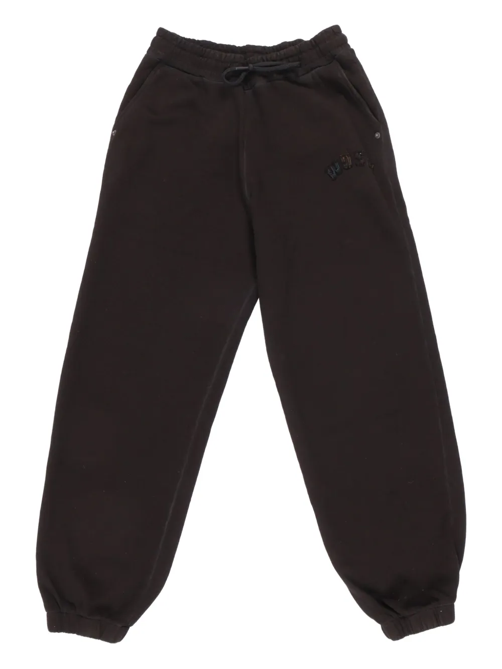 Msgm Kids' Logo-embroidered Track Pants In Brown