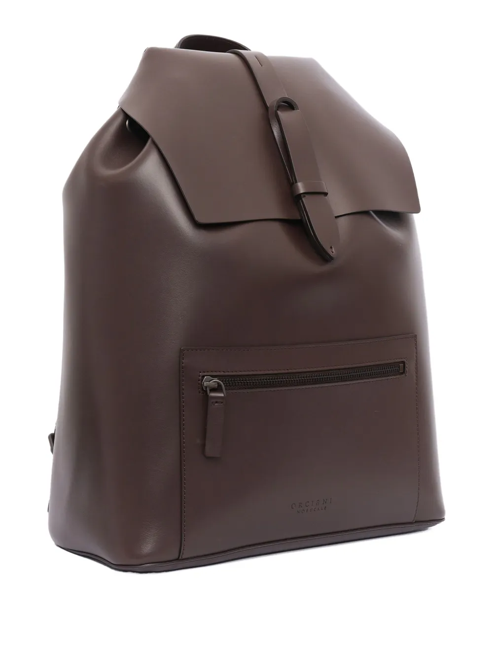 Orciani Alba Leather Backpack In Brown