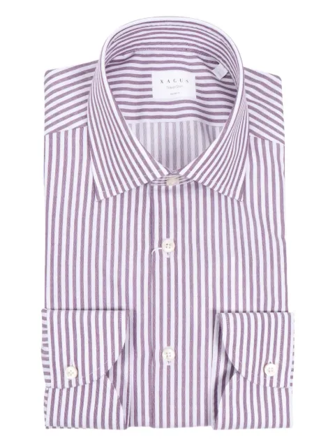 Xacus striped-pattern long-sleeve shirt