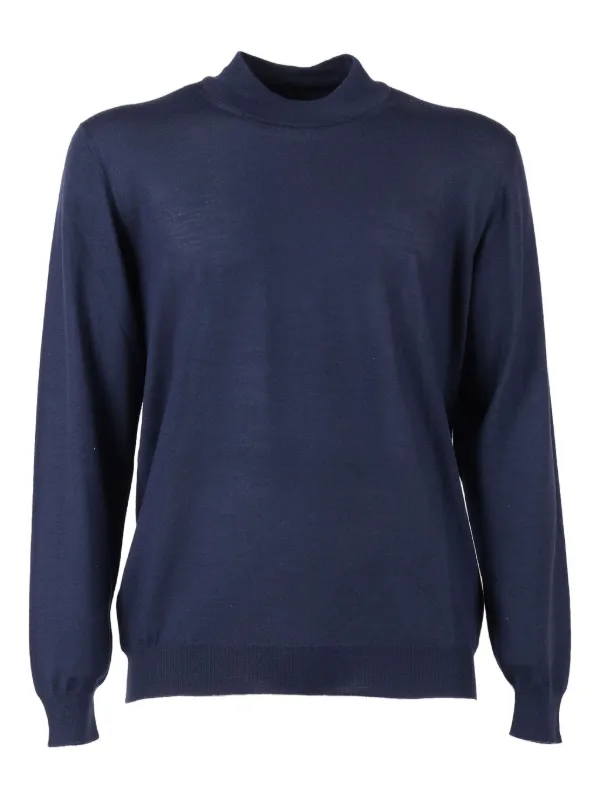 Fedeli Mock-neck Sweater in Blue