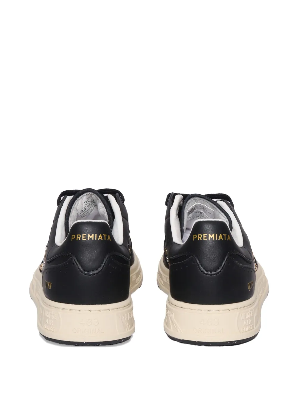Premiata Quinn-D sneakers met verfraaid detail Zwart