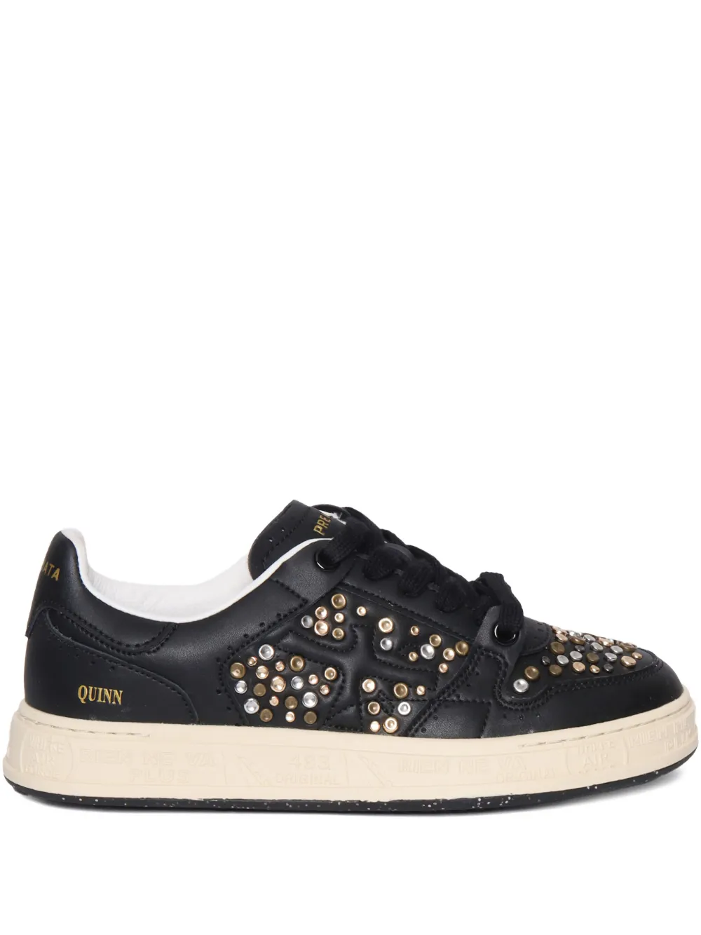 Premiata Quinn-D sneakers met verfraaid detail Zwart