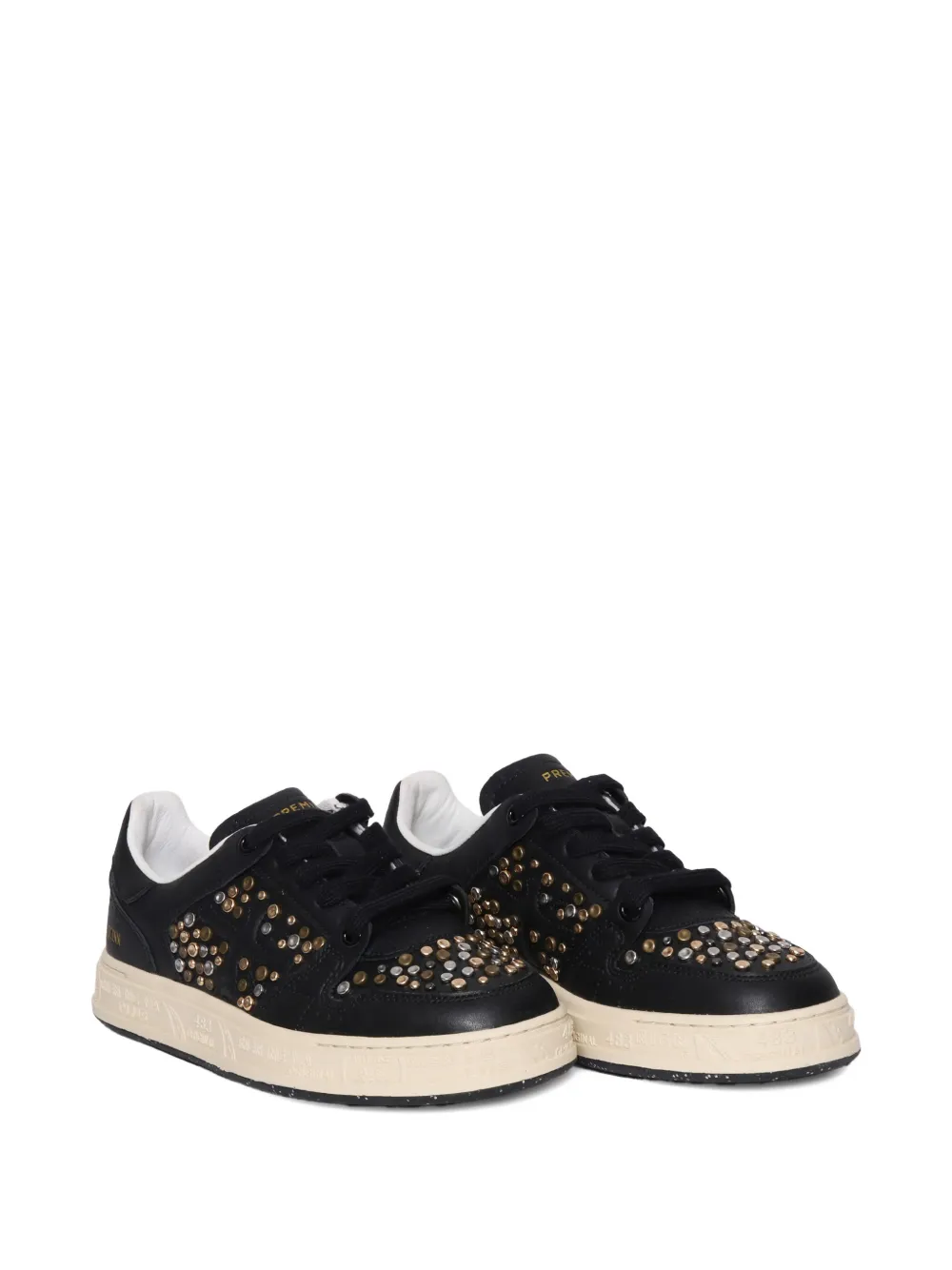 Premiata Quinn-D sneakers met verfraaid detail Zwart