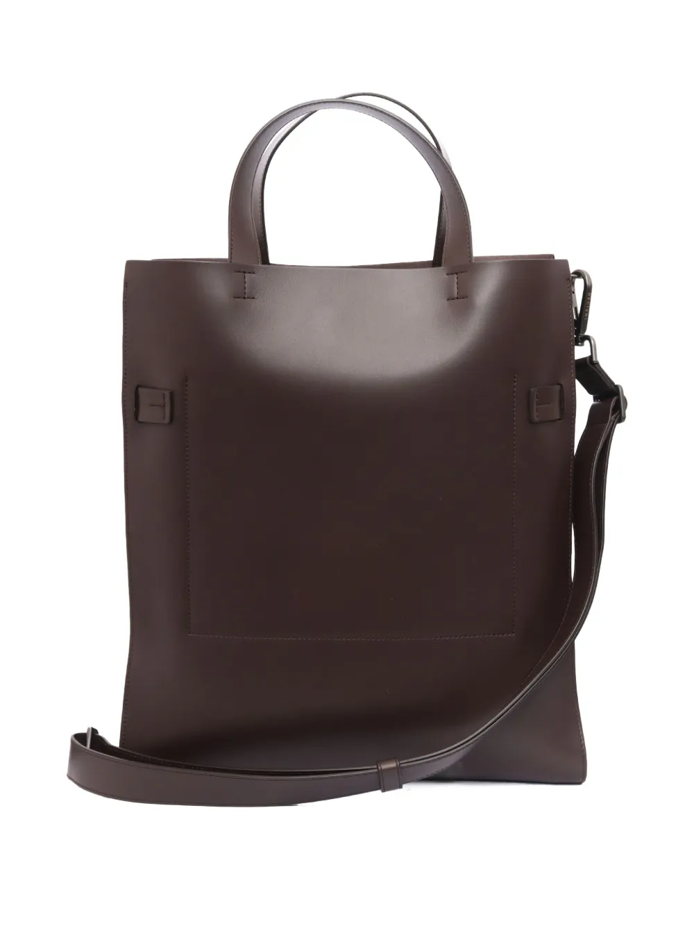 Orciani Leren shopper met gespdetail Bruin