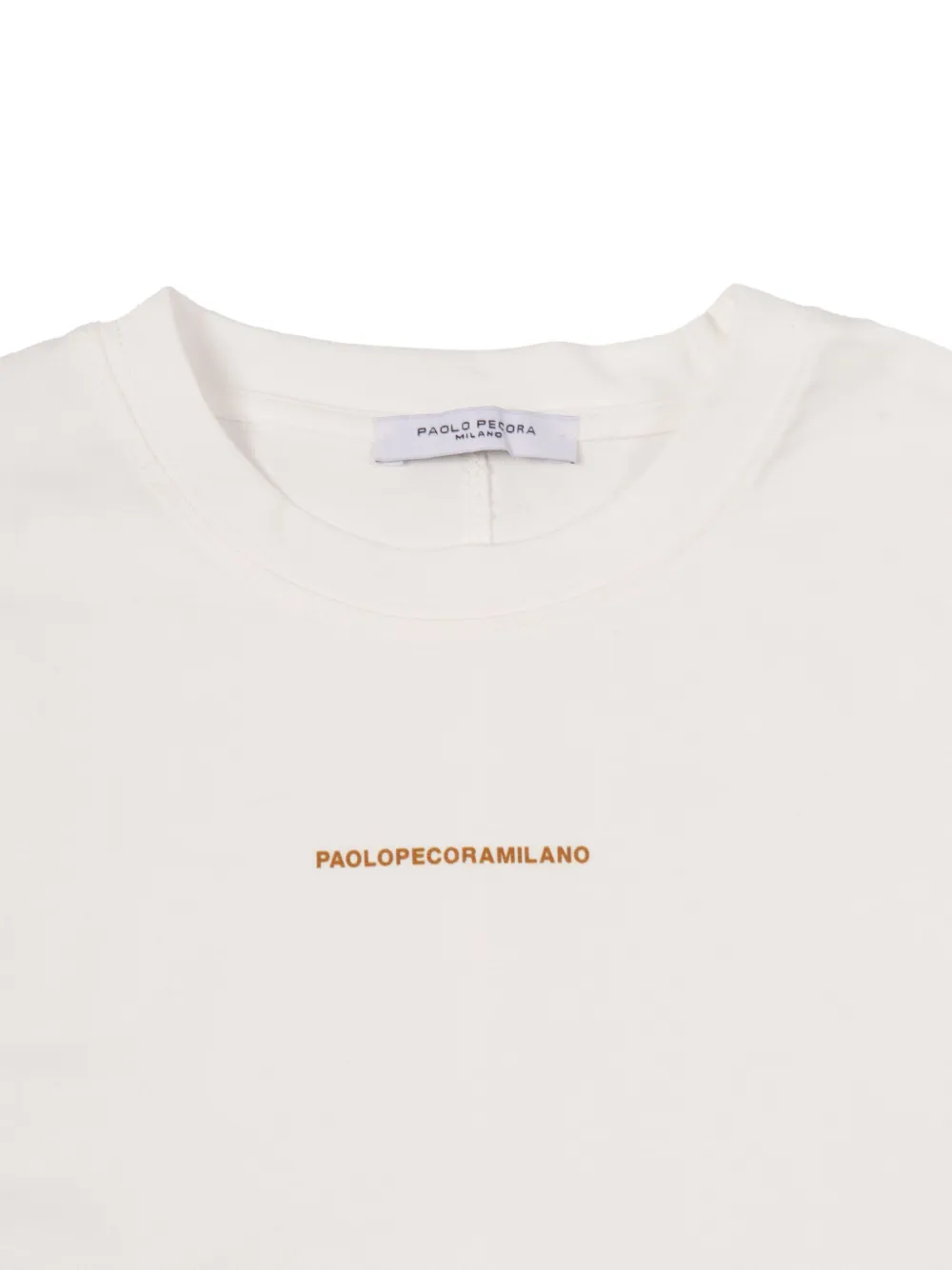 Paolo Pecora Kids T-shirt met logoprint Beige