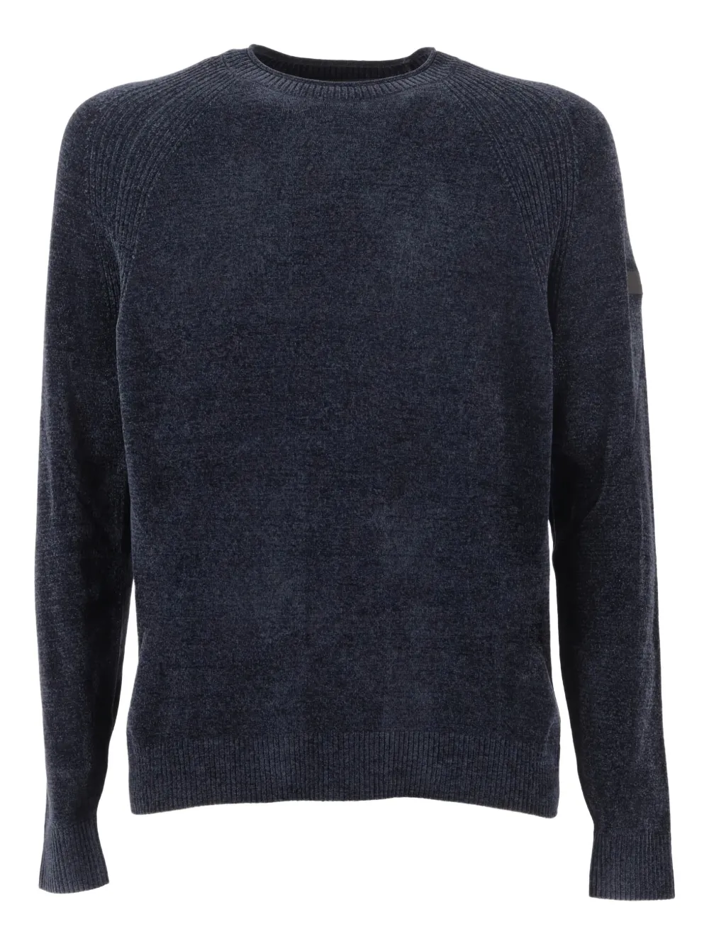Rrd Blue Velvet Round Knit With Ribbed Detailing In Blue