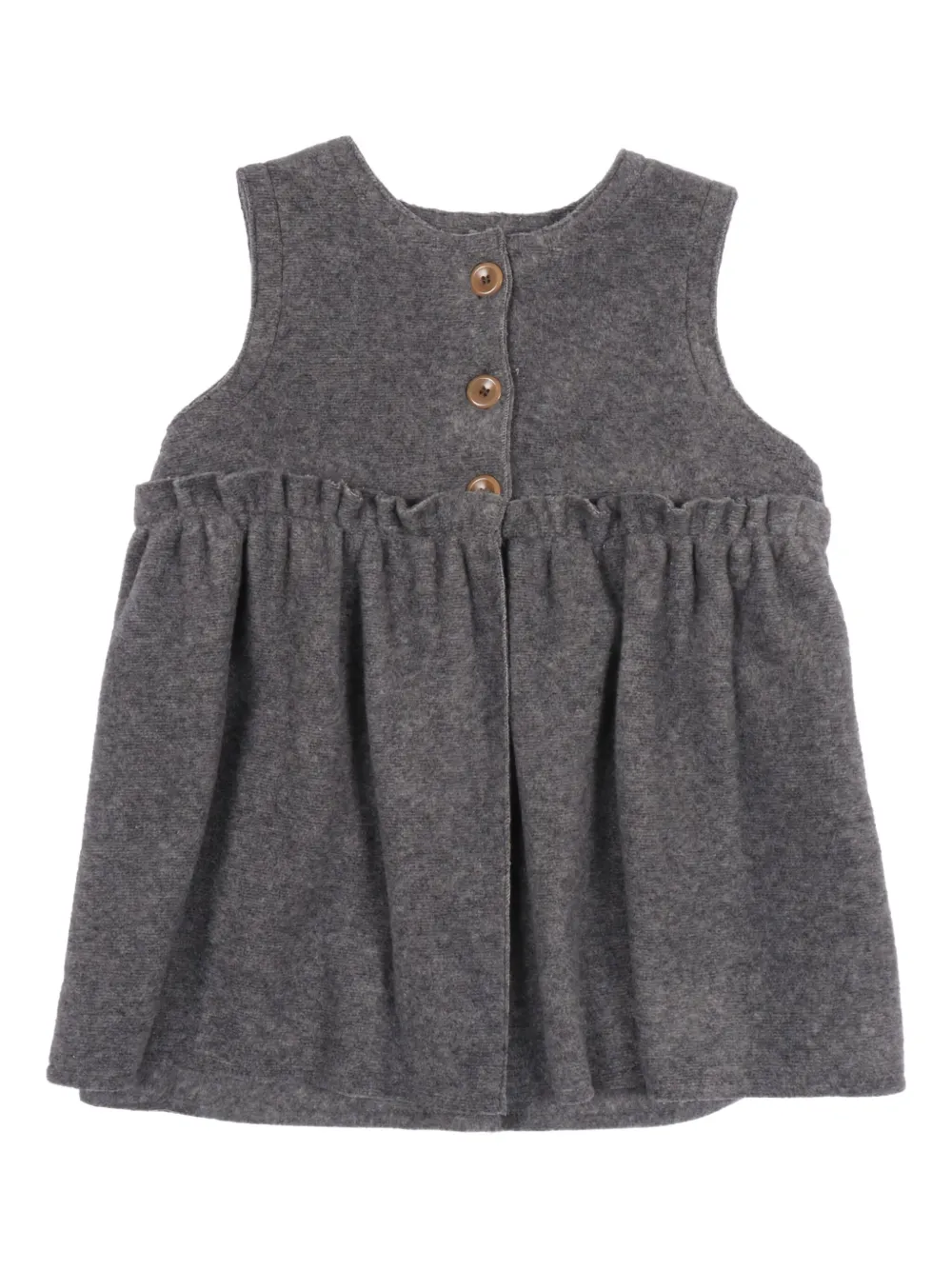 Zhoe & Tobiah Buttoned Ruffled Gilet In Gray
