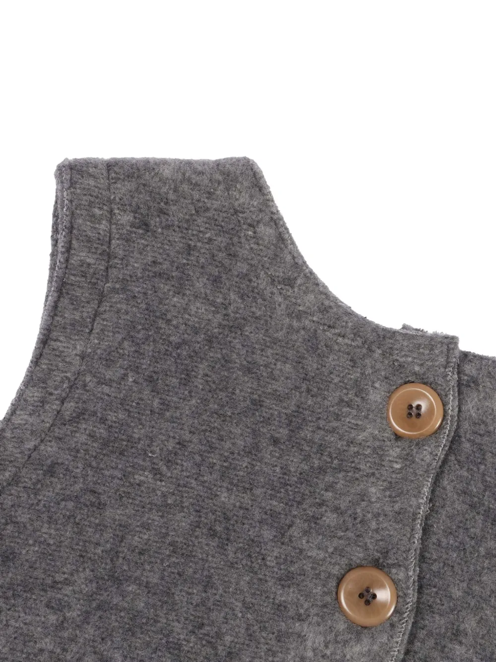 Zhoe & Tobiah Buttoned Ruffled Gilet In Gray