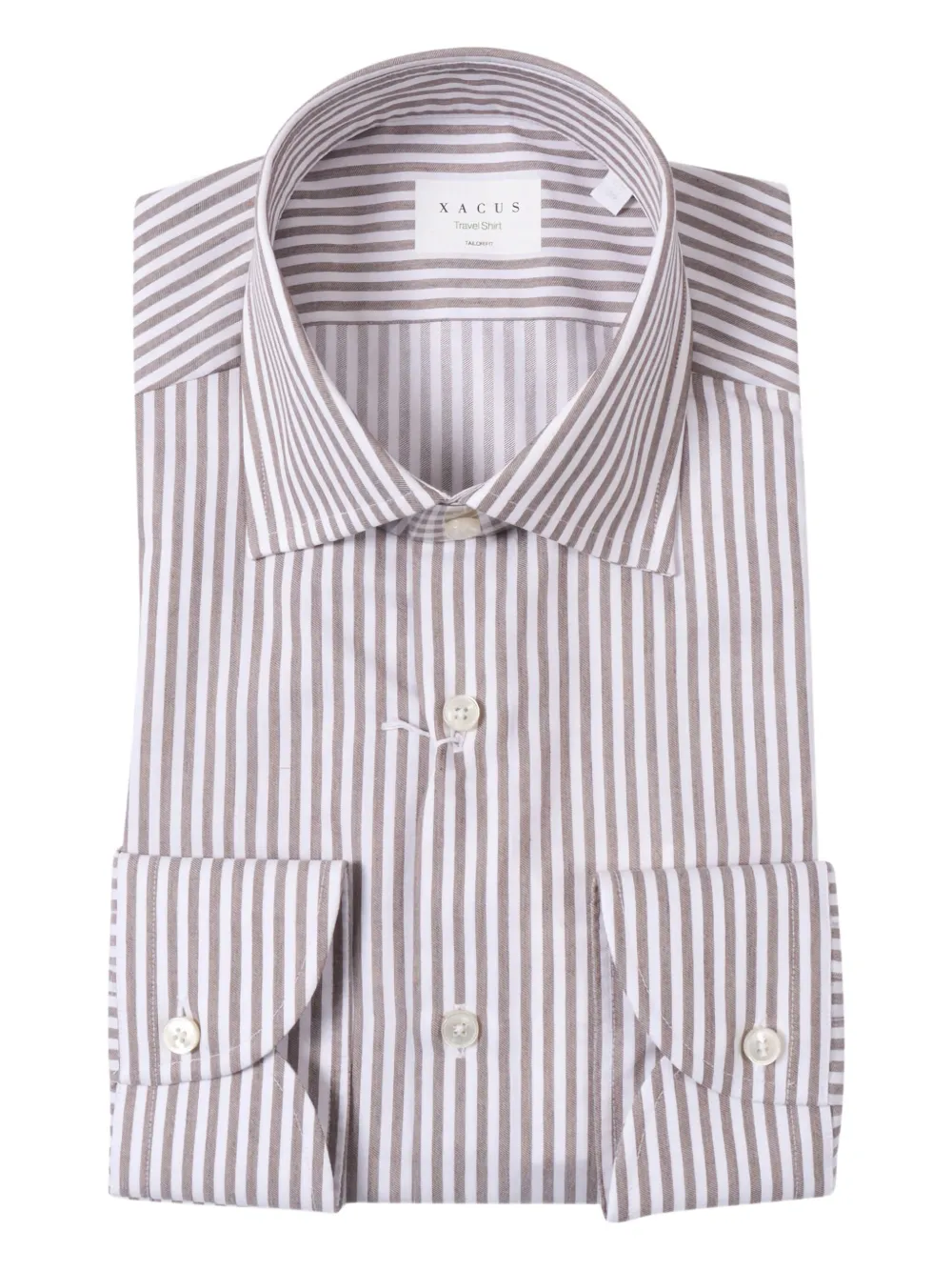 Xacus Striped Cotton Shirt In Gray