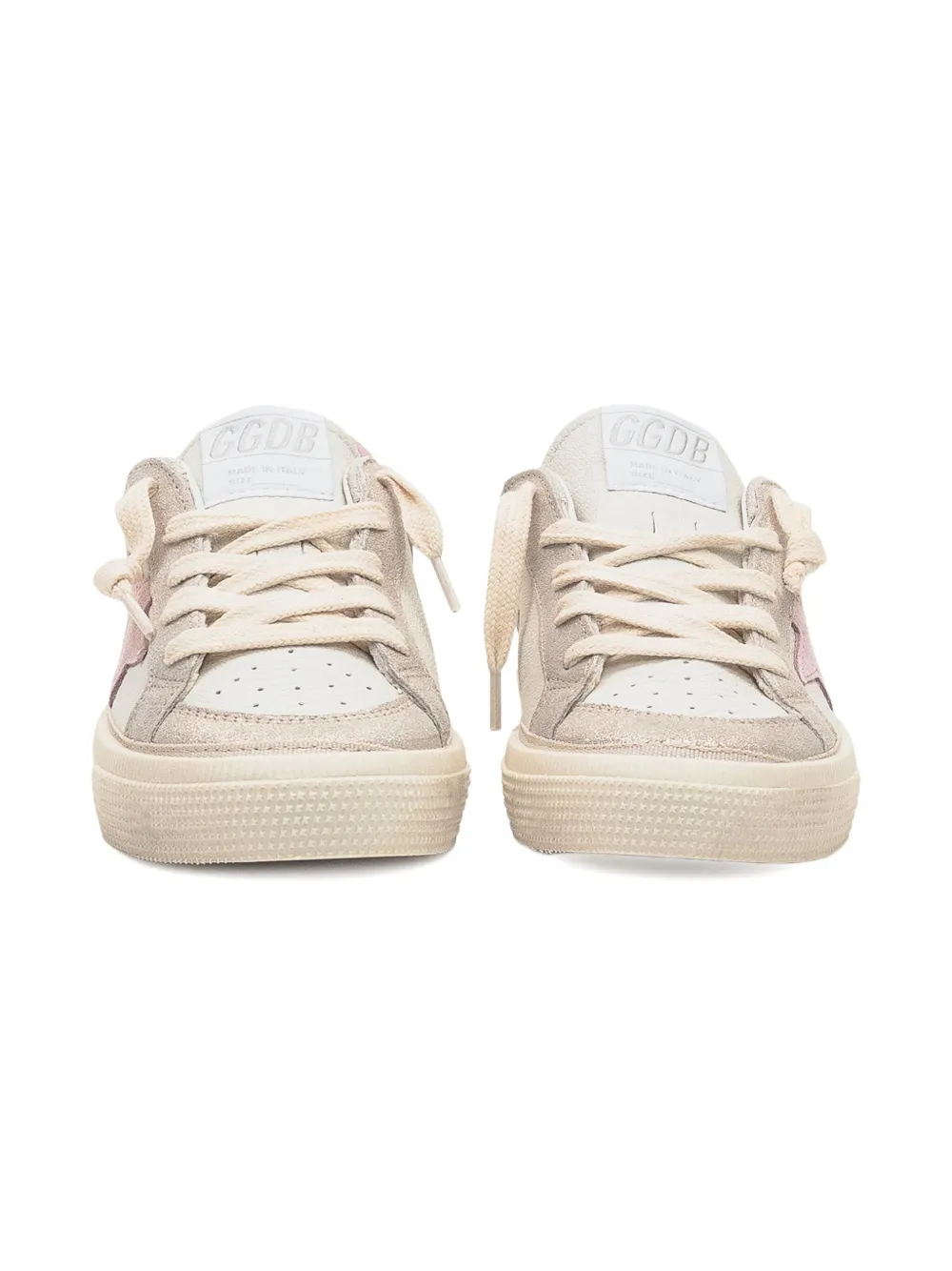 Golden Goose Kids May star-detail leather sneakers White