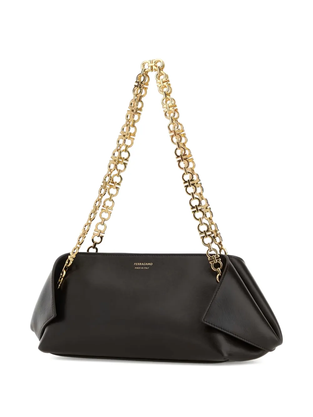 Ferragamo Brown Shoulder Bag With Logo Strap And Logo Lettering On The Front In Leather Woman In Brown