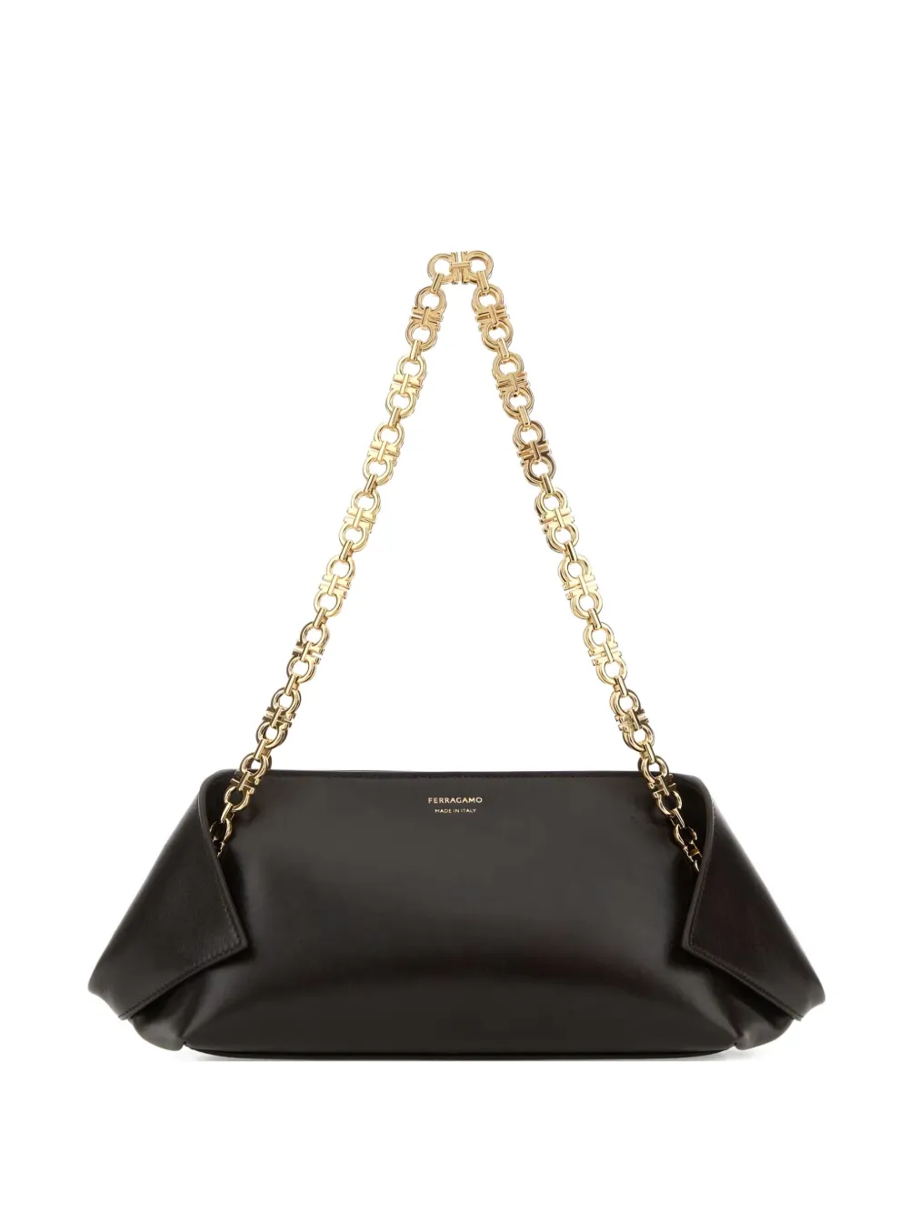 Ferragamo chain-link leather tote bag - ブラウン Ferragamo chain-link leather tote bag - ブラウン