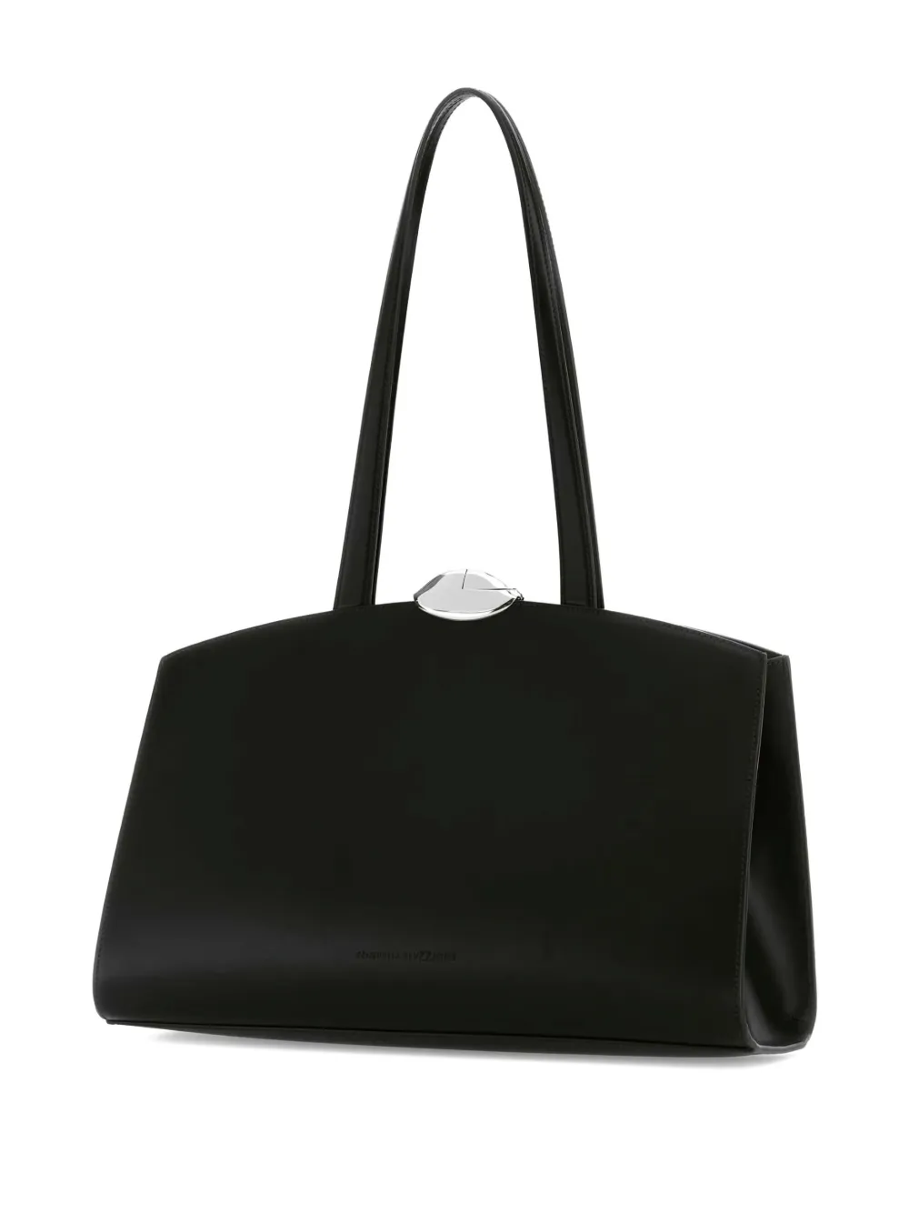 Benedetta Bruzziches Structured Leather Shopping Bag With Top Handle In Black