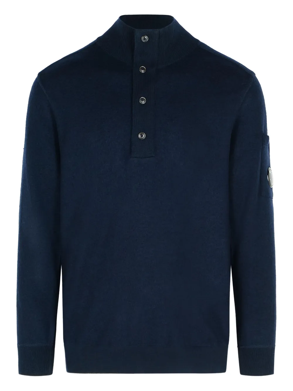 C.p. Company Grs Wool Blend Sweater With Arm Pocket In Blue