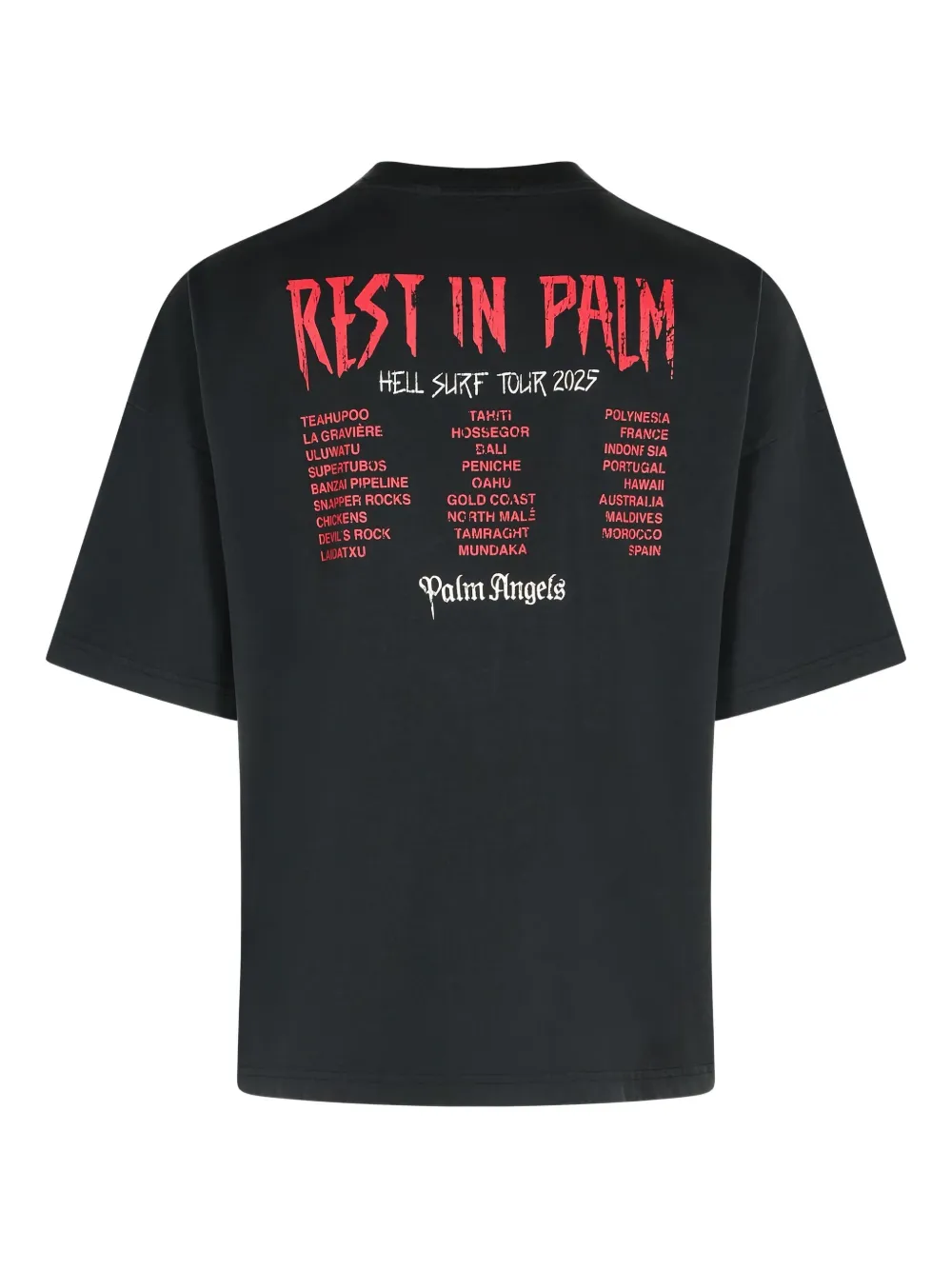 Palm Angels Rest In Palm T-shirt met ronde hals - Zwart