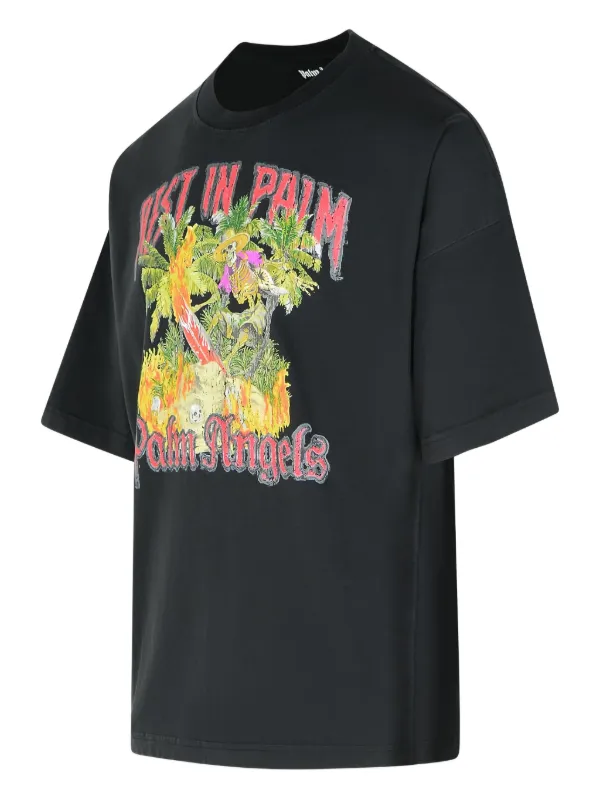 Palm Angels Rest In Palm crew-neck T-shirt | Black | FARFETCH