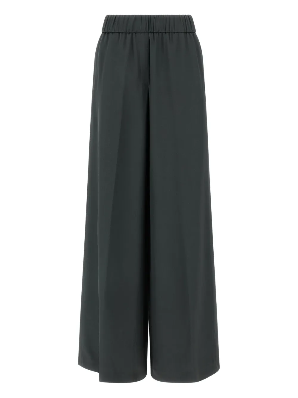 Peserico Wide Leg Trousers Elastic Waistband In Gray