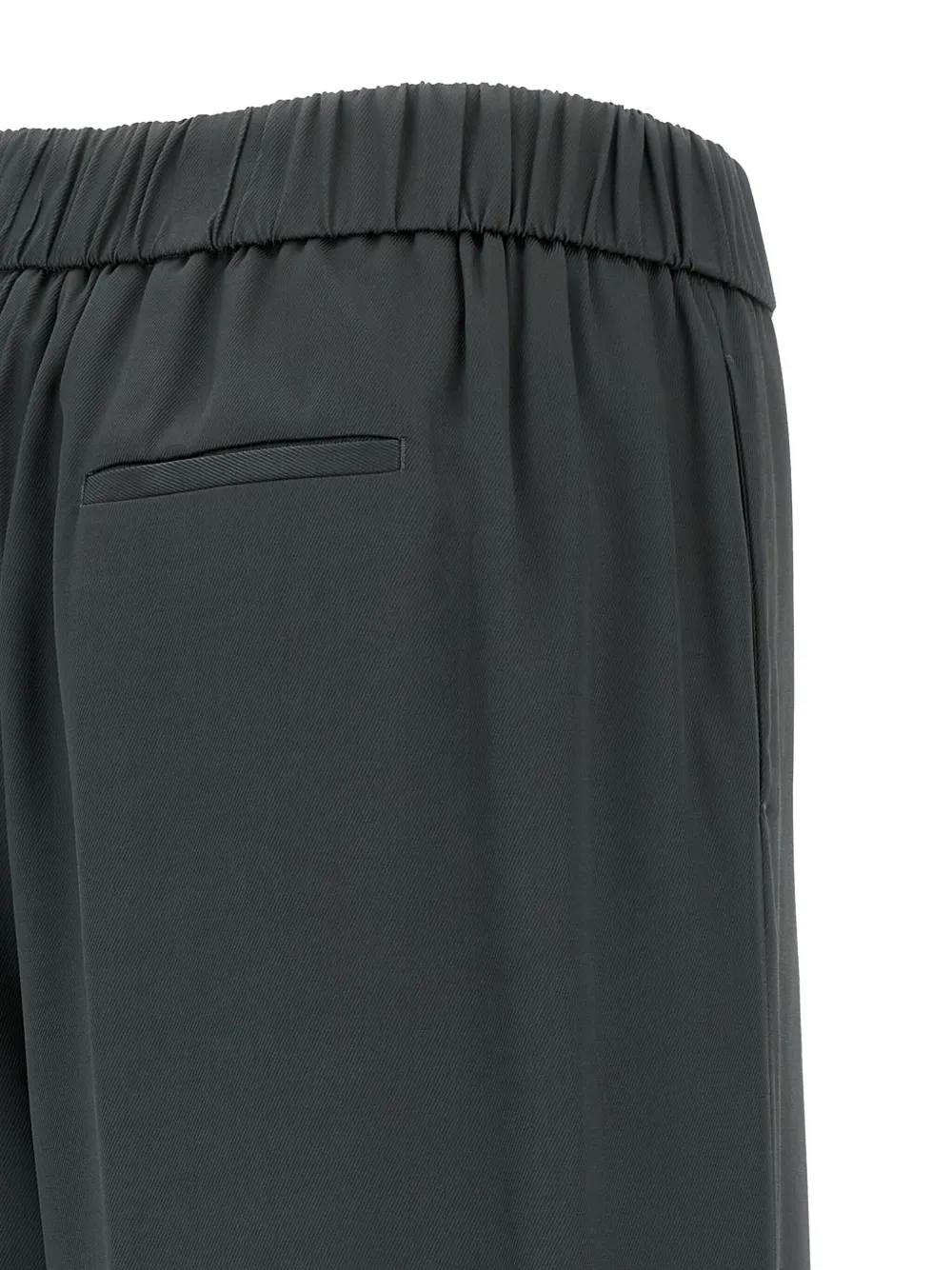 Peserico Wide Leg Trousers Elastic Waistband In Gray