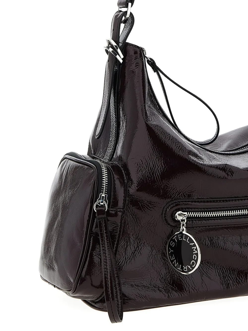 Stella Mccartney Maroon Dartmoor Shoulder Bag In Black