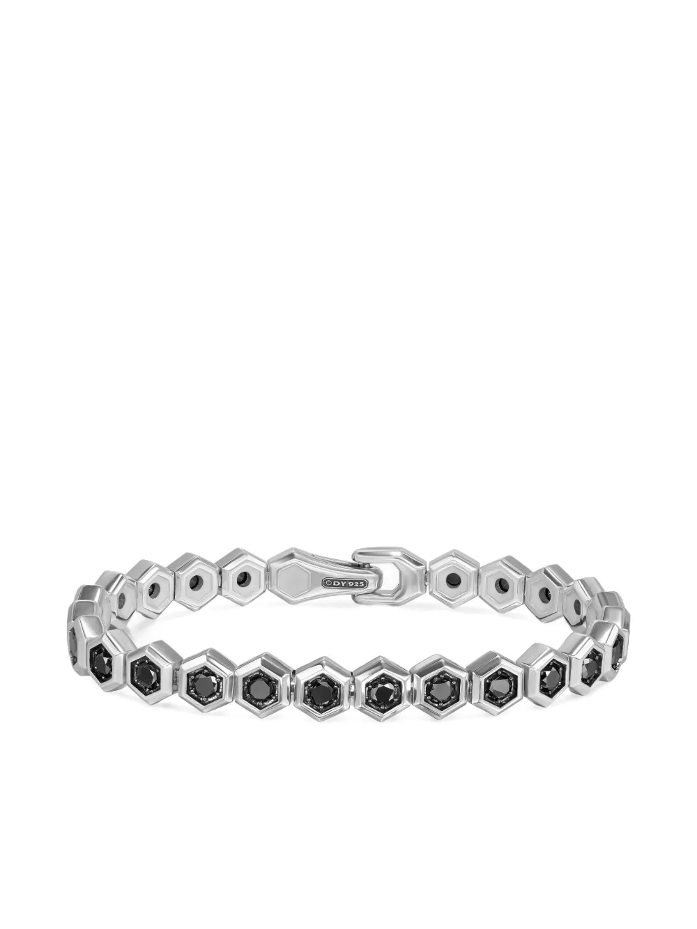 David Yurman sterling silver Hex Pavé black diamond tennis bracelet - David Yurman sterling silver Hex Pavé black diamond tennis bracelet -
