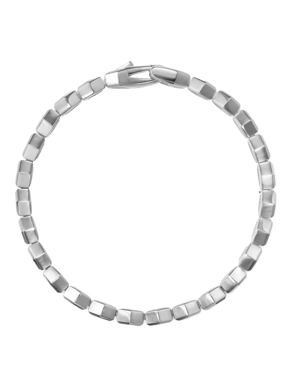 David Yurman Sterling Silver Hex Pavé Black Diamond Tennis Bracelet In Silver