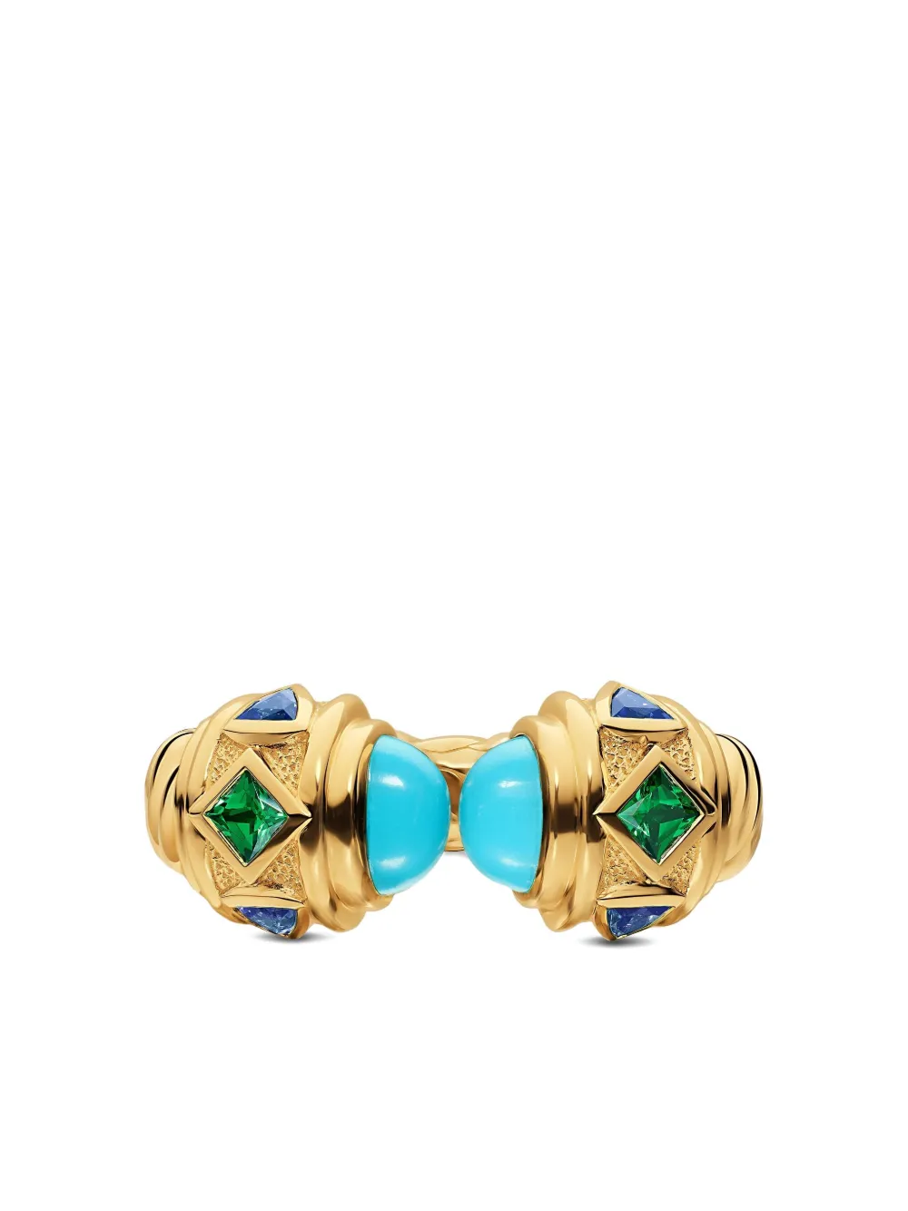 David Yurman 18k Yellow Gold Renaissance® Multi-stone Ring In Multi