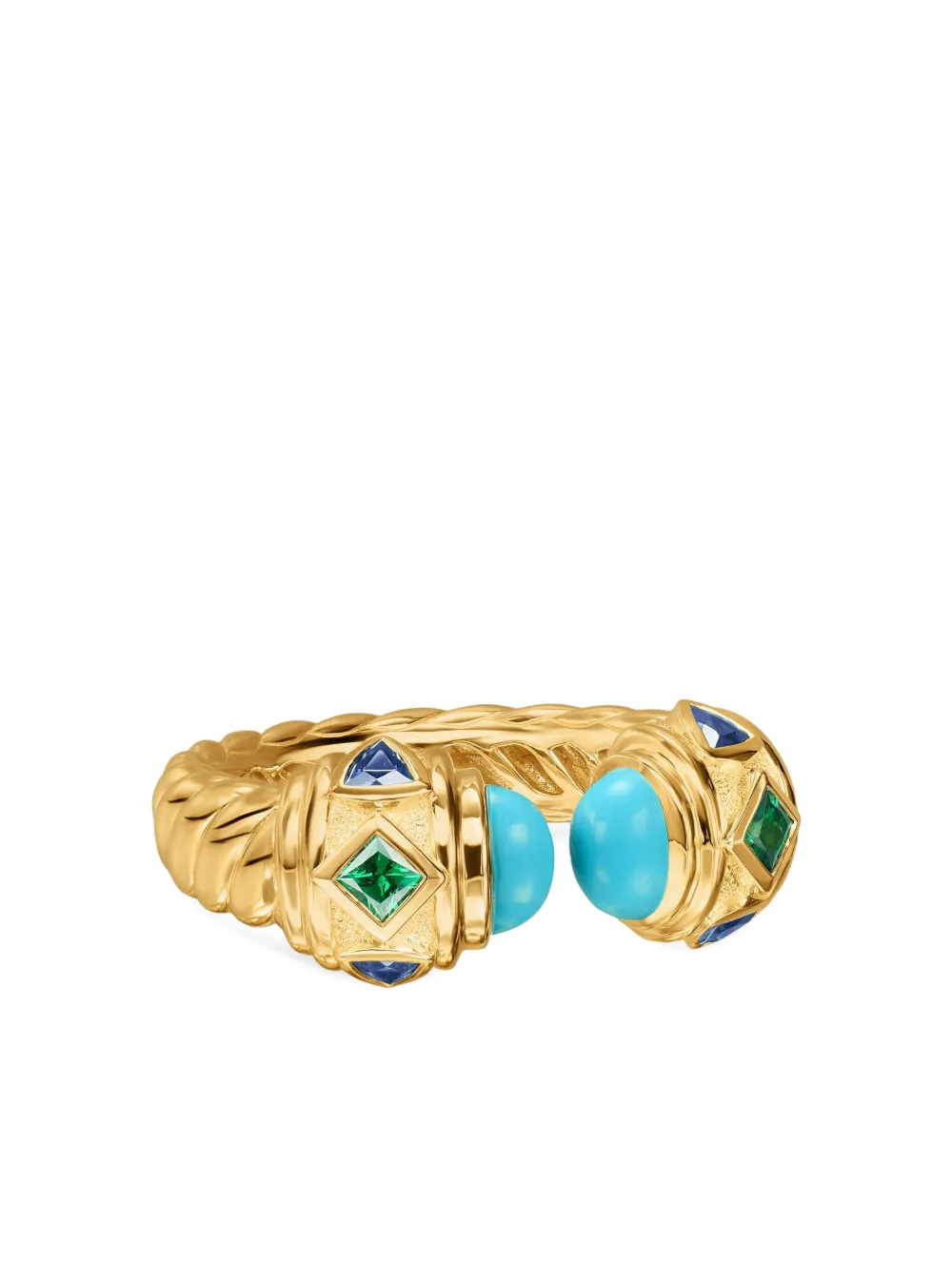 David Yurman 18k Yellow Gold Renaissance® Multi-stone Ring In Multi