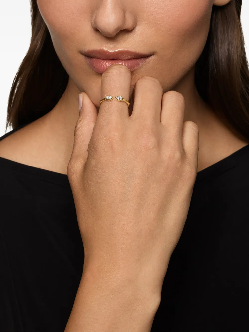 David Yurman 18K yellow gold Petite Modern Renaissance diamond ring | Image 2
