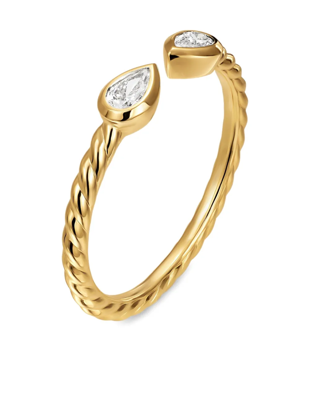 David Yurman 18k Yellow Gold Petite Modern Renaissance Diamond Ring In Gold