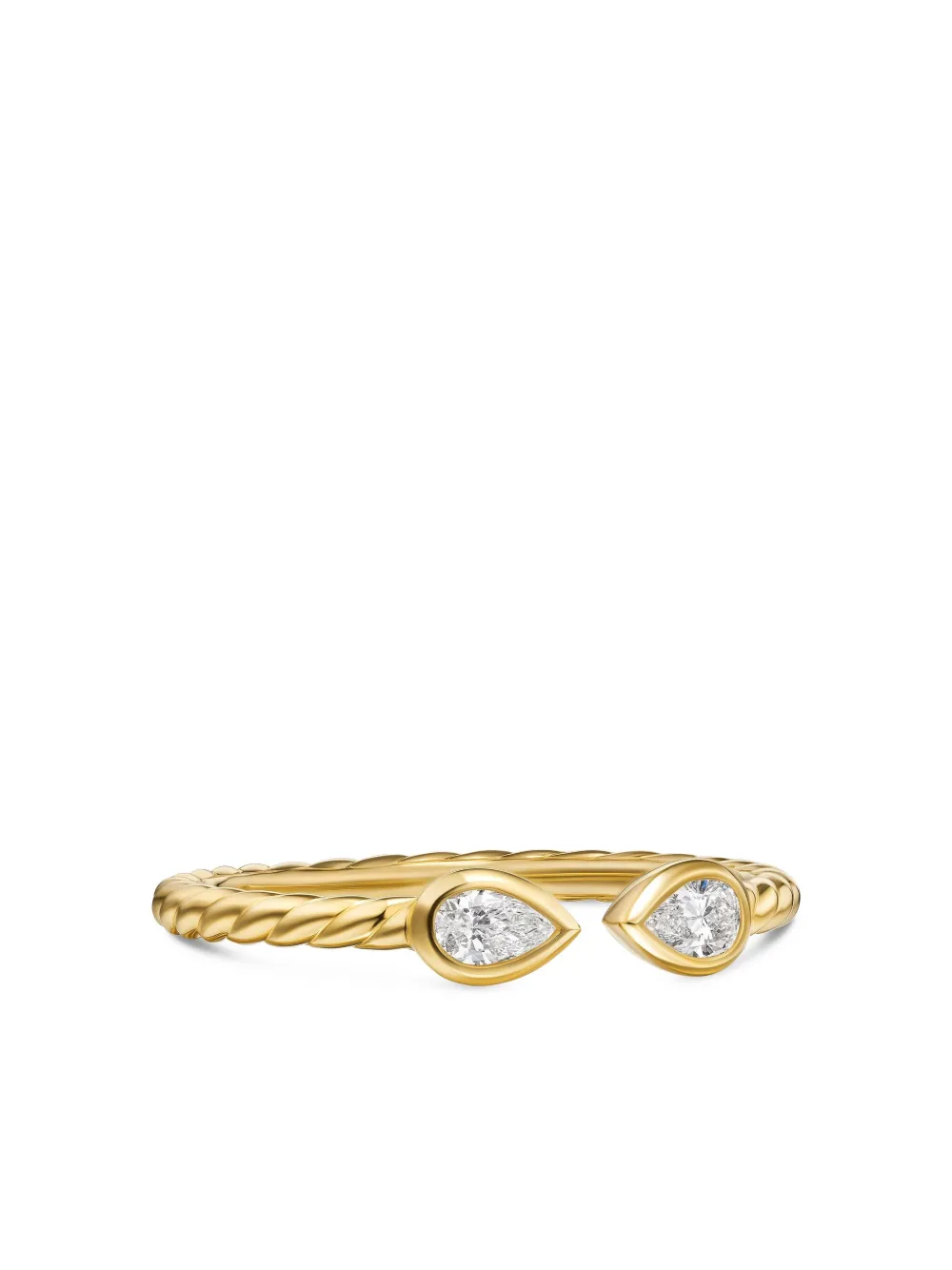  David Yurman 18k Yellow Gold Petite Modern Renaissance Diamond Ring 