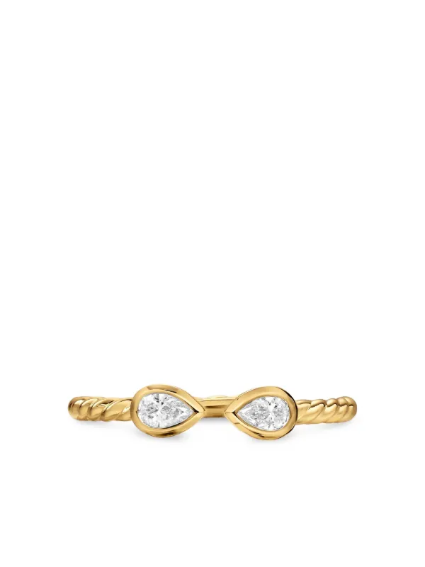 David Yurman 18K Yellow Gold Petite Modern Renaissance Diamond Ring